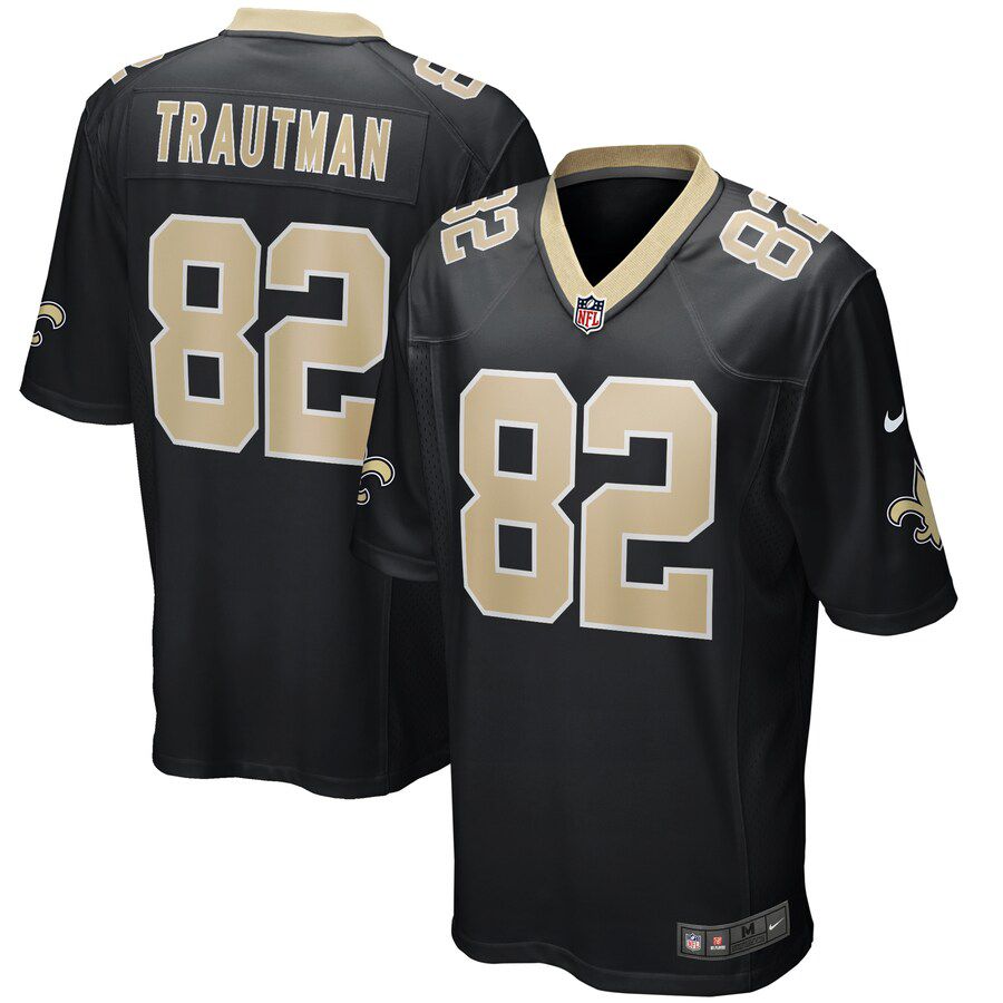 Men New Orleans Saints #82 Adam Trautman Nike Black Game NFL Jersey->new orleans saints->NFL Jersey